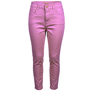 Jean décontracté pour femme, taille mi-haute, cinq poches, coupe droite, teint en pièce, lavable, respirant, longueur intégrale, 7,08 oz, Printemps-Été - Product Image 1