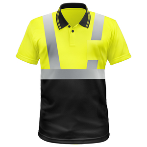 Camiseta Polo de Alta Visibilidad Clase 2 Reflectante Amarilla y Negra para Trabajadores de la Construcción - Product Image 3