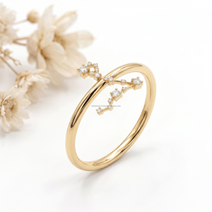 Bague exclusive du zodiaque Piscis, bijoux fins en gemmes, or HPHT CVD, Océan Mystique, tendance mode, cadeau, choix tendance 2026 - Product Image 1
