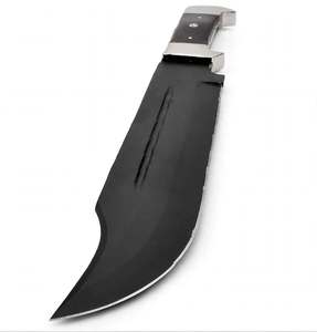 Couteau utilitaire à lame fixe en acier à haute teneur en carbone personnalisé avec finition noire décolorée et manche en bois - DIY OEM - Product Image 6