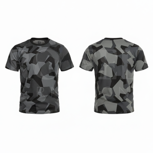 T-shirt personnalisé pour homme à manches courtes, motif camouflage uni, design de logo personnalisé, tendance et à la mode - Product Image 5