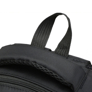 Nylon Backpack With Adjustable Strap Zipper Closure 30-40L Capacity Unisex Casual Daily Use Solid Black Red Trim - Product Image 4