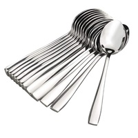 Ensemble de cuillères en acier inoxydable 304, 12 cuillères à dîner de 16 cm, écologiques, lavables au lave-vaisselle, polies miroir, cadeaux d'affaires de luxe