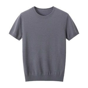 T-shirt d'été décontracté pour homme, col en V, coupe ajustée, couleur unie, séchage rapide, 260g, personnalisable avec logo, vente en gros - Product Image 4