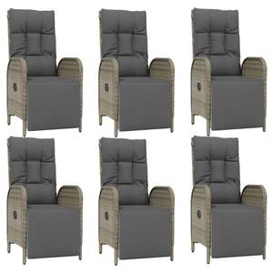 Ensemble de salle à manger de jardin en rotin PE gris et acier thermolaqué avec verre trempé pour repas en plein air - Product Image 4