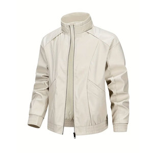 Chaqueta Clásica de Cuero Vacuno para Hombre, Cierre Frontal con Cremallera, Material Suave y Duradero, Ajuste Cómodo para Uso Diario en Invierno, Estilo Casual - Product Image 1