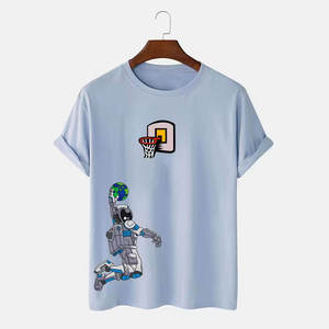 T-shirt personnalisé en coton épais 240 g/m² pour homme, impression par transfert thermique, t-shirts en maille polyester/coton - Product Image 2