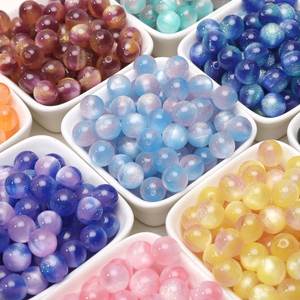 Cuentas Redondas de Resina Acrílica Multicolor Brillante de 14mm, Separadores Sueltos para Manualidades y Joyería DIY - Product Image 1