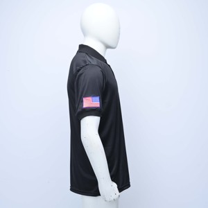 Polo de Manga Corta Negro para Hombre, de Alta Calidad, con Diseño Bordado en el Dobladillo Inferior, Tejido de Poliéster, Patrón Sólido, Venta al Por Mayor - Product Image 4