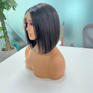 วิกผมทรงตรงเนื้อบ๊อบสั้น8นิ้วพร้อมลูกไม้ใสสำหรับคริสต์มาส - Product Image 3