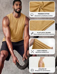 Débardeurs de sport pour hommes, débardeurs de musculation, débardeurs de course, débardeurs décontractés à séchage rapide, couleur unie, sans manches, en coton, coupe ajustée, débardeurs d'été sans manches - Product Image 4