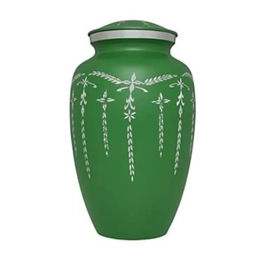 Elegante Urna Funeraria de Aluminio Pintada a Mano en Blanco para Cenizas Humanas, Urna Decorativa para Adultos - Product Image 2