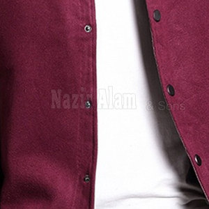 Blouson Letterman Homme en Cuir Premium avec Manches en Cuir et Corps en Laine – Vêtement Décontracté Quotidien - Product Image 6