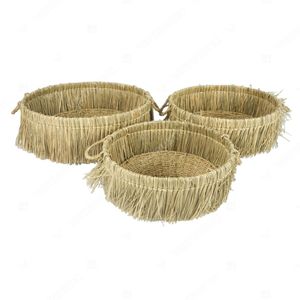 Cesto de Ropa Grande de Mimbre con Tapa, Cesta de Almacenamiento de Fibra Natural para Decoración de Sala de Estar y Baño - Product Image 3