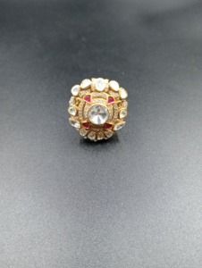 Anillo de Cóctel Hexagonal con Flor, Chapado en Oro sobre Plata, Estilo Vintage, con Doble Rectángulo Verde, Joyería Clásica para Bodas y Fiestas - Product Image 5