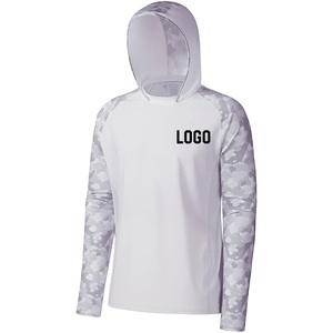 Sudadera con Capucha de Manga Larga para Hombre, Estampado de Camuflaje Blanco, Protección Solar UPF 50 Anti UV, Sudadera de Poliéster - Product Image 1