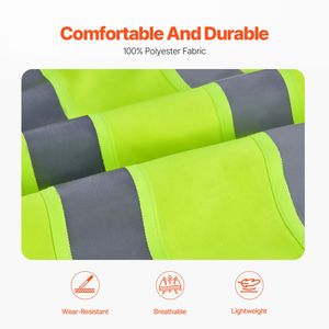 Gilet di Sicurezza Giallo Alta Visibilità con 10 Tasche, Strisce Riflettenti ANSI Classe 3 e Chiusura Frontale con Cerniera - Product Image 4