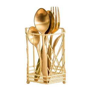 Soporte de Cubiertos de Metal de Doble Alambre Moderno al por Mayor, Acabado Negro, Organizador de Cucharas, Escurridor de Utensilios Ecológico para Mesa - Product Image 2