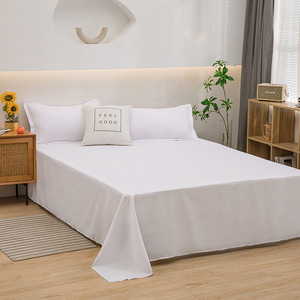 Solid Color High-density Cheap Price Bed <b>Sheet</b> Plain Color White/grey Hotel Home Bedsheets Bed Cover with Pillow Covers Bedding - Product Image 2