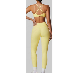 Bra and <b>Shorts</b> Set Halter <b>Tight</b> Fitting <b>Short</b> Top Casual Fitness Trousers Accept OEM Service Gym Clothing Active Wear Yoga - Product Image 5