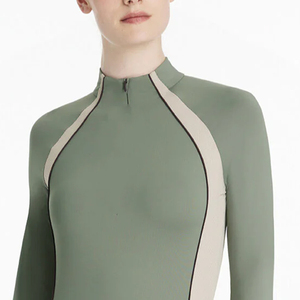 T-shirt de sport à col montant pour femme, coupe ajustée, manches longues, pour l'équitation, personnalisable, vêtements de sport actifs, vente chaude - Product Image 6