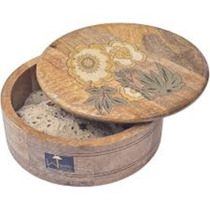 Caja de madera de mango multiusos con tapa de madera | Contenedor de almacenamiento de madera hecho a mano | Organizador de cocina y hogar al por mayor - Product Image 4