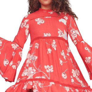 Mini vestido con estampado floral para mujer, vestido de moda con corte en A - Product Image 4