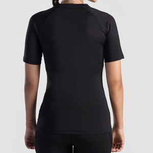 Camiseta de compresión para mujer de talla grande 2026 al por mayor ODM, camiseta deportiva personalizada con parches, logo de encaje, de secado rápido y transpirable - Product Image 2