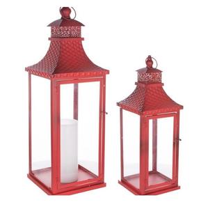 Ensemble de 2 porte-bougies métalliques minimalistes pour un design moderne et épuré, lanterne dorée pour la décoration de Noël à la maison - Product Image 1