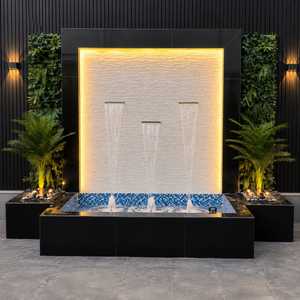 Fontaine murale rectangulaire en marbre sur mesure, cascade à trois lames, moderne, pour l'intérieur et l'extérieur, pour hôtels et centres de villégiature - Product Image 4
