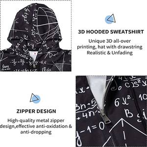 Sudadera con capucha y cremallera completa para hombre, chaqueta con capucha y forro polar, ropa informal para uso diario - Product Image 3