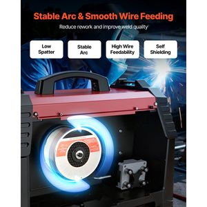 Filo per saldatura MIG a nucleo fuso E71T 11 da 0,03 pollici, 10 libbre, senza gas, per acciaio dolce, a bassa schizziatura, per saldatura ad arco in tutte le posizioni, 5 kg, 15 kg - Product Image 3