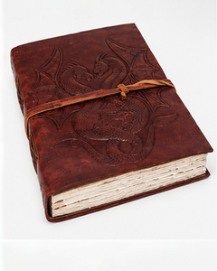 Diario de Cuero con Diseño de Corazón de Dragones Gemelos, Hecho a Mano, Estilo Antiguo, con Cordón de Cuero - Product Image 5