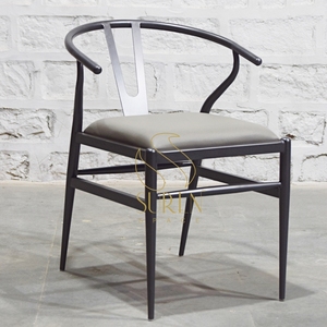 Modern Metal <b>Dining</b> Chair Upholstered Seat <b>Armchair</b> Side Chair for <b>Dining</b> Room Hotel Restaurant - Product Image 2