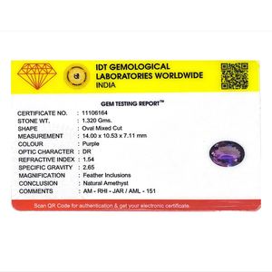 Natural Oval Cut Amethyst Loose Gemstone 6.6 Carat for Fine Jewelry - Product Image 4