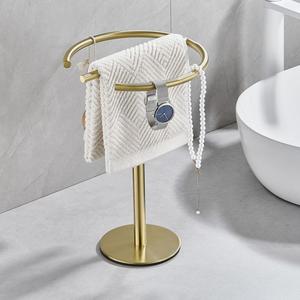 Mid Century Style Countertop Display Brass Towel Holder Easy Portable Non Slip Base Towel Stand Vintage Home Decor Items - Product Image 5