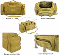 Sac de voyage tactique robuste unisexe grande capacité léger pour week-end, chasse et voyages