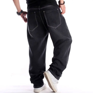 Jeans de Mezclilla para Hombre de Alta Calidad, Corte Recto, Cintura Elástica, Ajuste Relajado, Color Sólido, Formales, Casuales, Elásticos, Tallas Grandes - Product Image 3
