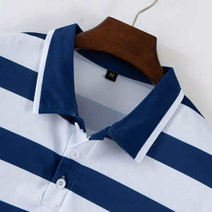 Chemises sportives pour hommes en toile respirante de haute qualité 100% coton, grande taille, manches courtes, boutonnées sur le devant, design uni, transfert thermique - Product Image 5