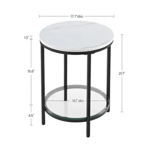 Contemporary Patio Metal Coffee Table with Tempered Glass Surface Furniture for Living Room Indoor Use SAFE PLATED - Product Image 1