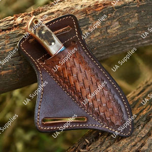 Couteau de chasse et de dépecage professionnel forgé à la main, lame fixe en corne de bélier et pierre turquoise, affûté comme un rasoir, 58 HRC, pour la survie - Product Image 6