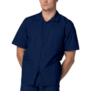 High Quality Unisex Short Sleeve Medical <b>Scrub</b> Doctor Nursing Front Zipper <b>Scrub</b> Jacket Stretched Hospital Uniform Polyester - Product Image 6