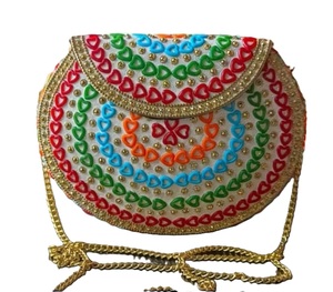 Gold-Plated Brass Clutch <b>Bag</b> With Circular <b>Stud</b> Design Fashion Handbag - Product Image 5