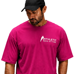 Camiseta Extra Grande para Hombre, 100% Algodón, Color Rosa Intenso, Cuello Redondo, Manga Corta, Transpirable, Informal, para Gimnasio, Ropa Deportiva, Entrenamiento - Product Image 3