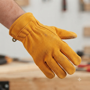 Top-Ranked Reflective Safety Cowhide Split Leather Driving <b>Gloves</b> Comfortable Heat Resistance Flexible Abrasion Resistant Garden - Product Image 4