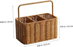 ที่เก็บของอเนกประสงค์ทำจากหวายสำหรับใส่ช้อนส้อม รีโมท ผลไม้ และเครื่องเขียน - Product Image 3