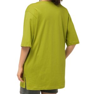 เสื้อยืดคอวีโอเวอร์ไซส์สำหรับผู้หญิง ไซส์พลัส ทรงหลวม ไหล่ตก ผ้าฝ้ายนุ่ม สวมใส่สบาย รับผลิตแบบ OEM ODM - Product Image 4