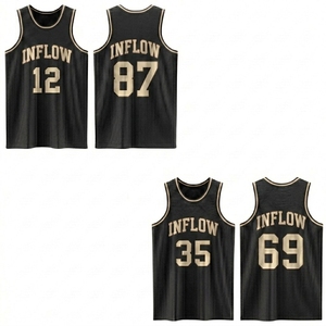 Inflow Basketball Jersey Sleeveless Mesh 100% Polyester Custom Team Name Number Sublimated Print Basketball Jersey - Product Image 5