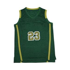 Conjunto de camiseta de baloncesto unisex color granate, camiseta sin mangas, pantalones cortos, número 23, ribete amarillo, absorción de humedad, protección UV, ajuste regular - Product Image 2