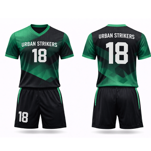 Uniforme de Fútbol Personalizado por Sublimación, Camiseta y Pantalones Cortos de Fútbol, 100% Algodón, Transpirable, de Secado Rápido, Conjunto de Equipo Unisex, Servicio OEM Digital - Product Image 3